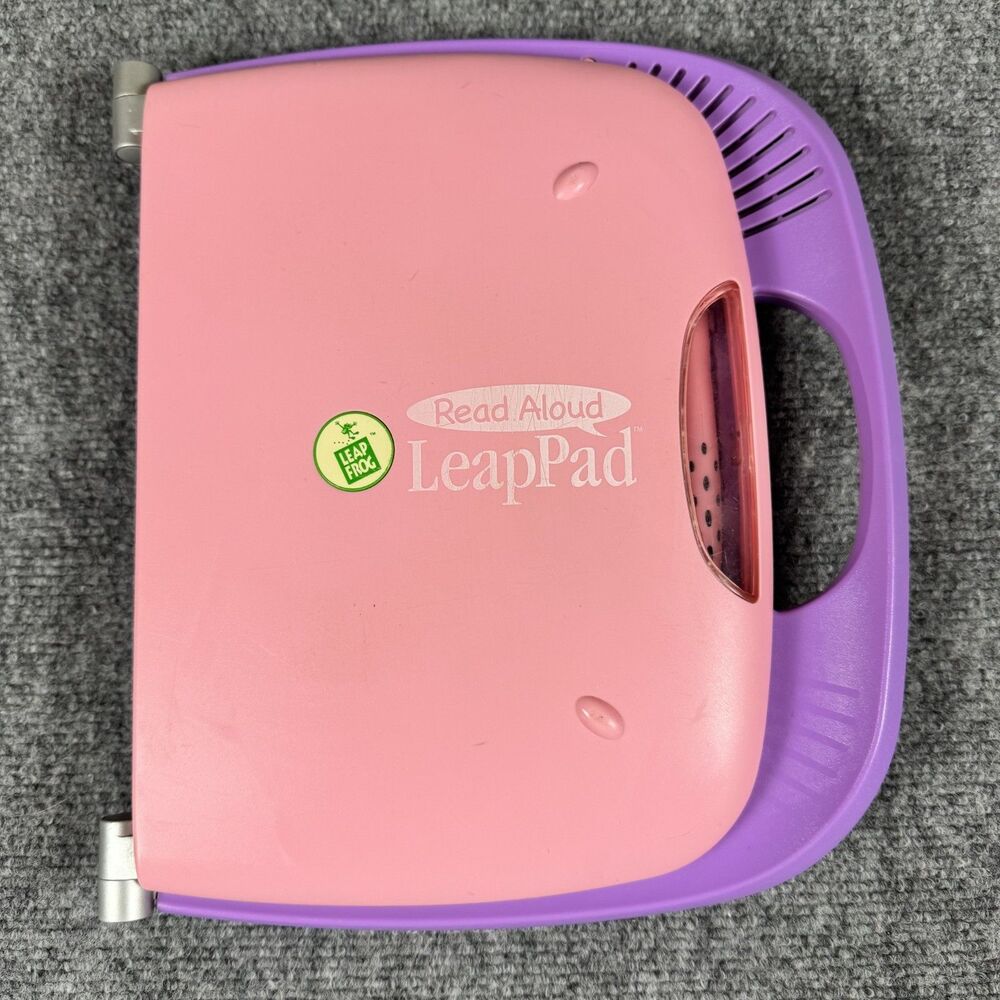 LeapFrog Read Aloud LeapPad Pink Purple Learning System Stylus Microphone TESTED